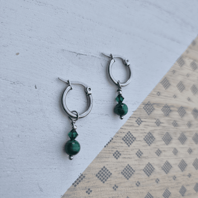 Boucles d&#039;oreilles MALACHITE